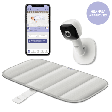 Hubble Dream+ baby monitor with Comfort Cloud™ Sleep Sensor Mat for peaceful sleep tracking and monitoring.