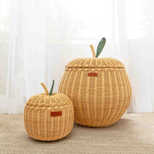 Apple Rattan Storage Basket Natural - Small