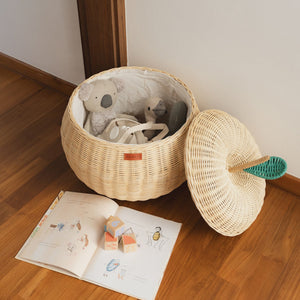 Apple Rattan Storage Basket Natural - Large