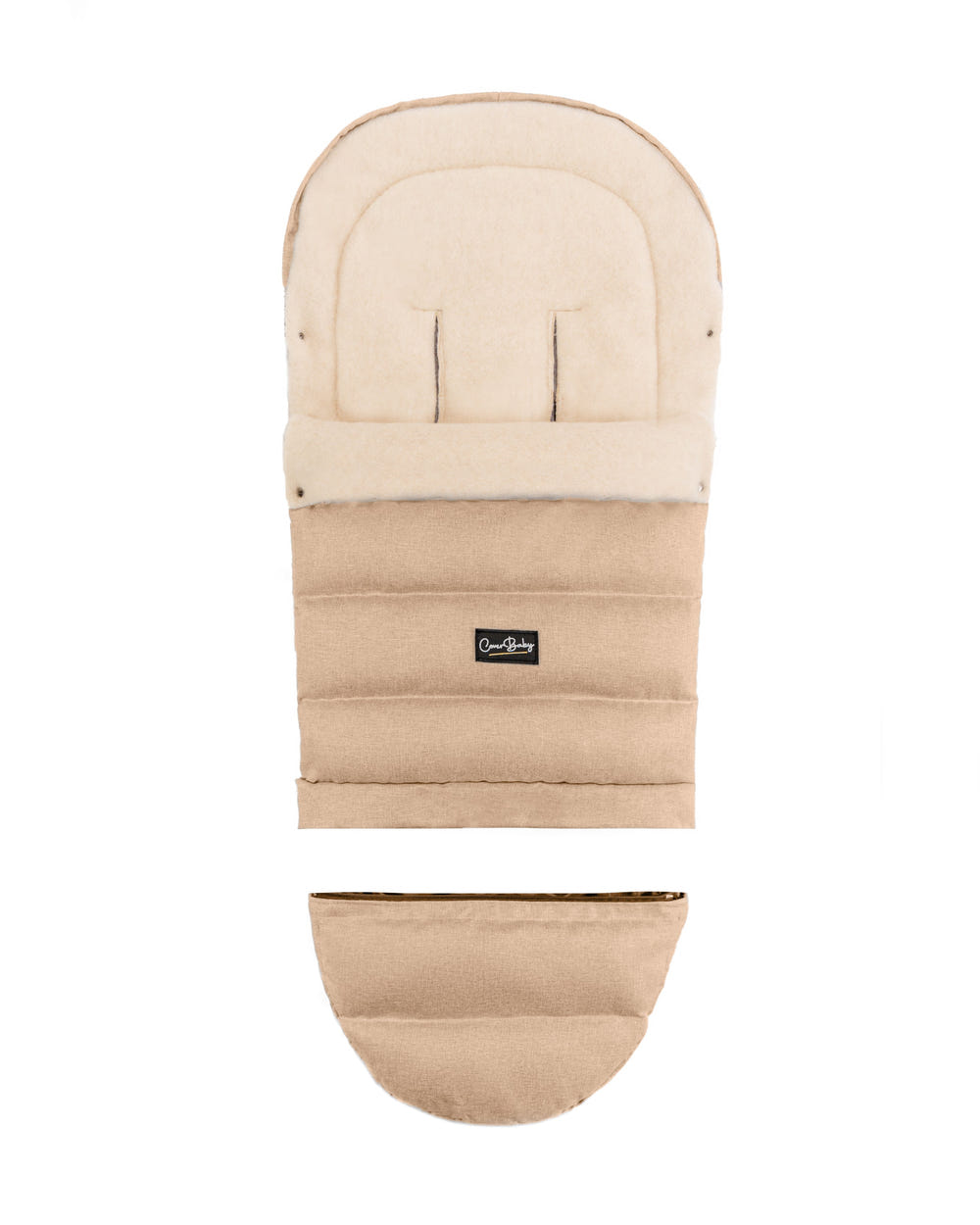 Beige Arctic Organic Wool Adjustable Footmuff