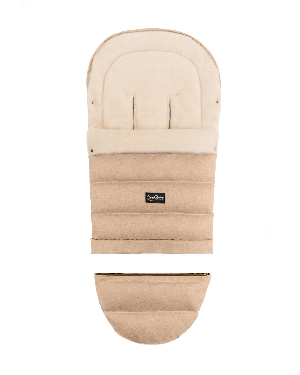 Beige Arctic Organic Wool Adjustable Footmuff