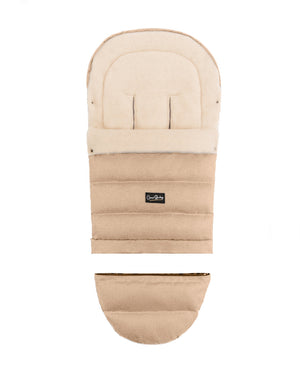 Beige Arctic Organic Wool Adjustable Footmuff