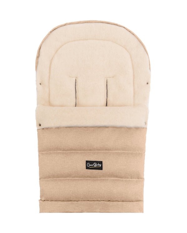 Beige Arctic Organic Wool Adjustable Footmuff