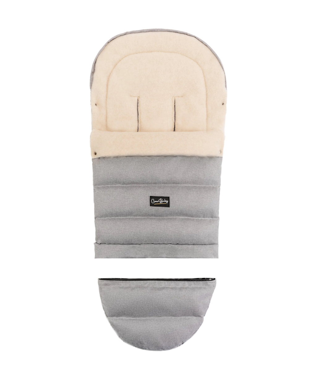 Gray Arctic Organic Wool Adjustable Footmuff