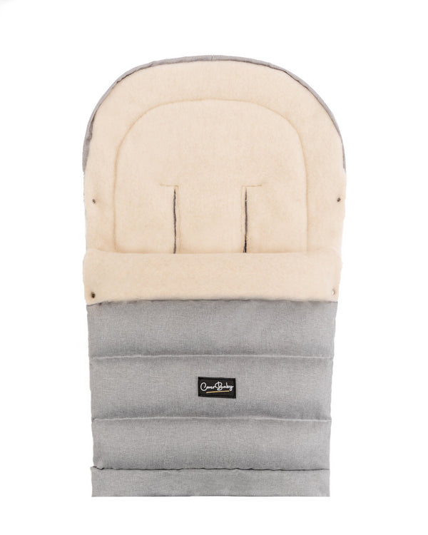 Gray Arctic Organic Wool Adjustable Footmuff