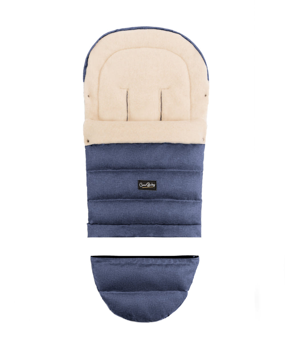 Navy Arctic Organic Wool Adjustable Footmuff