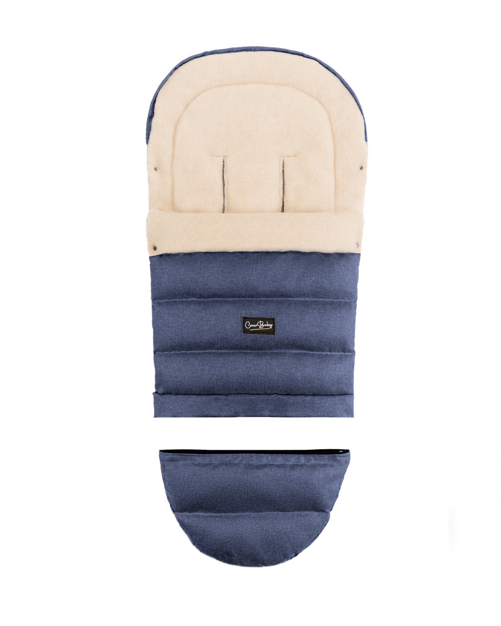 Navy Arctic Organic Wool Adjustable Footmuff