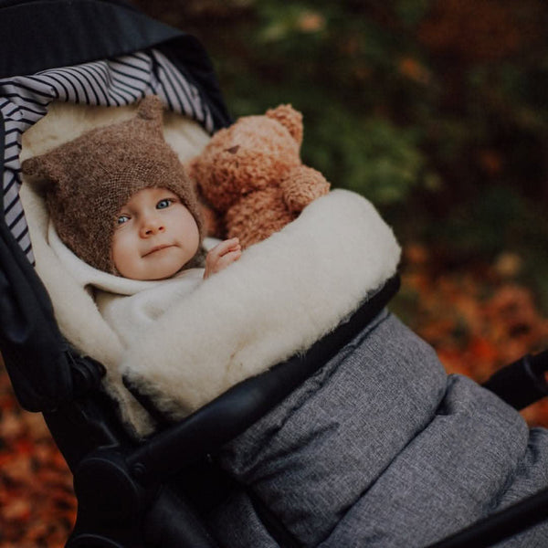 Black Arctic Organic Wool Adjustable Footmuff