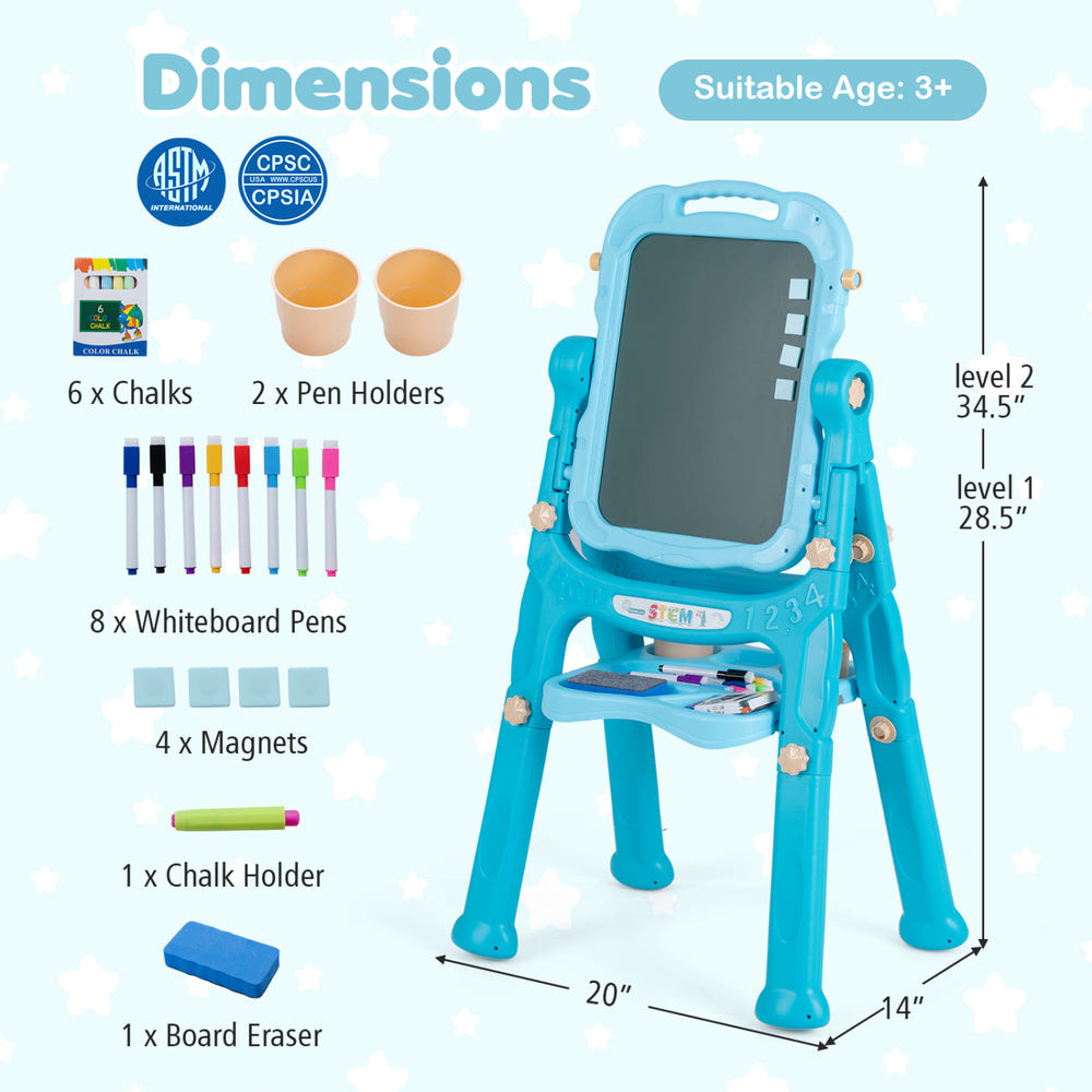 Art Easel for Kids with Adjustable Height