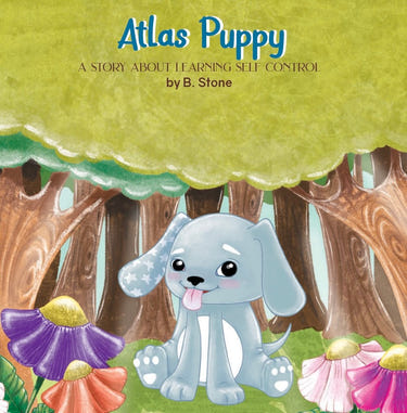 Atlas Puppy Board Book - Colorful children's board book featuring adorable puppy illustrations for early readers.