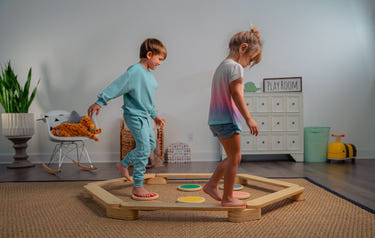 Majesty Balance Beam & Stepping Stones for indoor play, promoting balance and coordination in babies and toddlers.