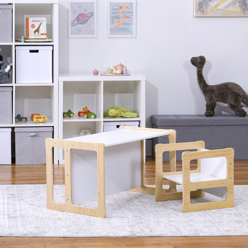 Hanover convertible table, chair, and bench set for kids, shown at angle 10, perfect for playtime and learning.