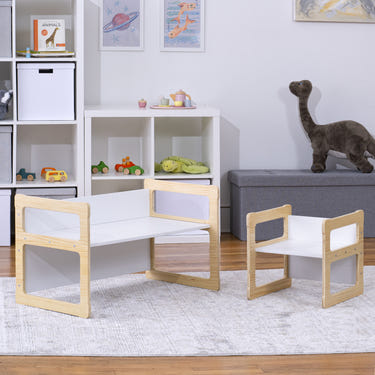 Hanover Convertible Table, Chair & Bench Set for kids - versatile furniture for playtime and learning.