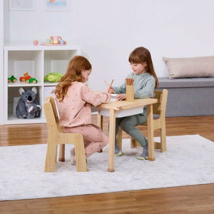 Cordia Wooden Kids Activity Table & Chair Set - Montessori-inspired for play and learning, shown at angle 12.