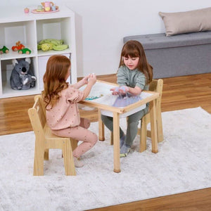 Cordia Wooden Kids Activity Table & Chair Set - Montessori-inspired design for play and learning, angle view.