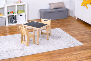 Cordia Wooden Kids Activity Table & Chair Set - Montessori-inspired for play and learning, shown at angle 17.