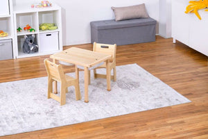 Cordia Wooden Kids Activity Table & Chair Set - Montessori-inspired design for play and learning, shown at angle 18.