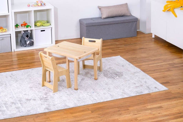 Cordia Wooden Kids Activity Table & Chair Set - Montessori-inspired design for play and learning, shown at angle 18.