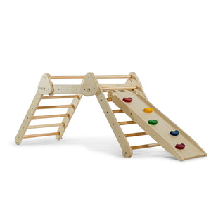 Vicus Triangle Ladder with Ramp for indoor play, promoting active fun and safe climbing for babies and toddlers.