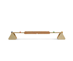 Colorful Willow Rainbow Seesaw and Balance Beam for indoor play, showcasing angle 5 view for kids' fun and balance.