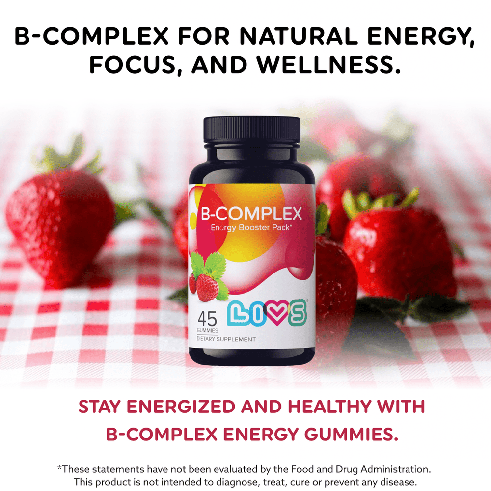 B-Complex Energy Strawberry supplement for babies, promoting vitality and health in a vibrant packaging.