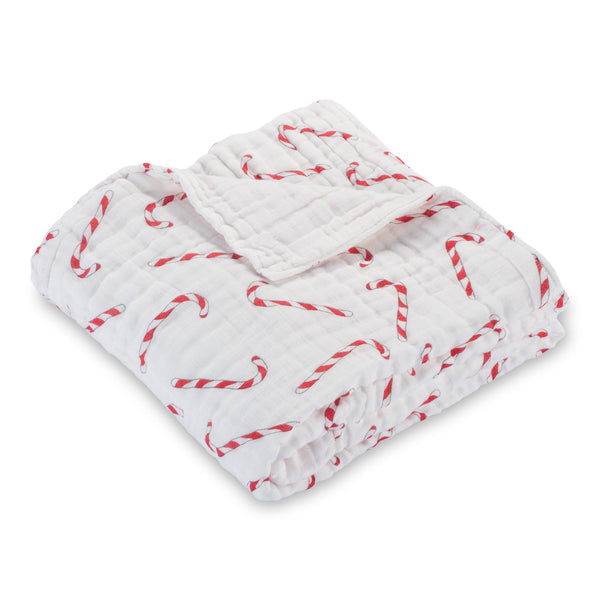 Cotton Muslin Candy Cane Quilt