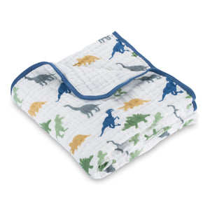 Dinosaur Muslin Blanket - Rawr Muslin Quilt