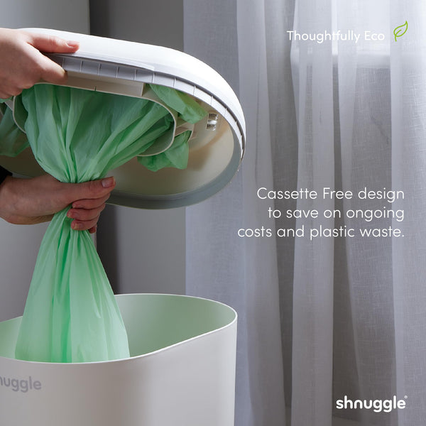 Shnuggle Eco-Touch Nappy Bin Diaper Pail + 30 Better Bag Liners
