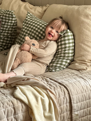 Oat Ribbed Toddler Blanket