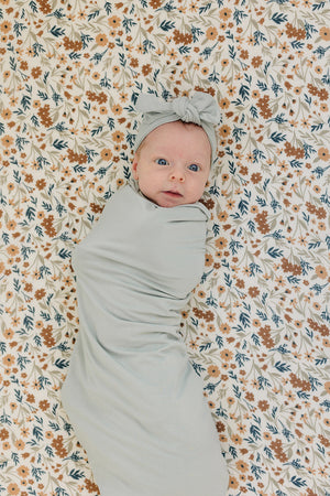 Sage Bamboo Stretch Swaddle