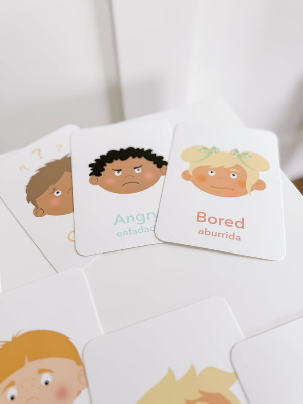 Emotions Flashcards for babies, enhancing early learning and sensory play with colorful, engaging designs.