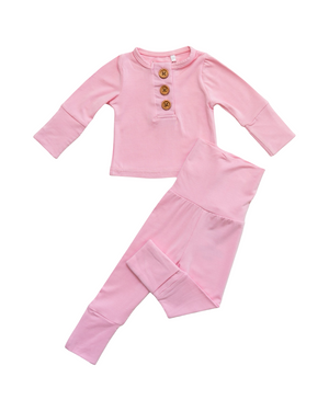 Light Pink Infant 2-Piece Bamboo Set