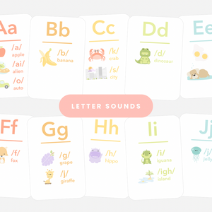 Colorful Letter Sounds Phonics Flashcards for babies, promoting early learning and fun playtime activities.