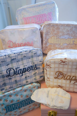 KenzKustomz Diapers XL Clear Coat Travel Bag 11x5x8 inches