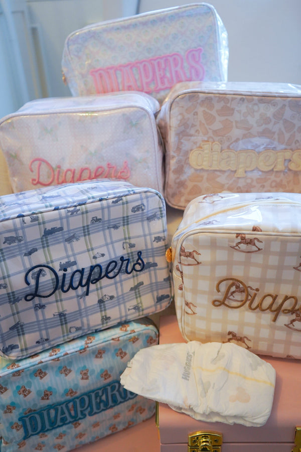 KenzKustomz Diapers XL Clear Coat Travel Bag 11x5x8 inches