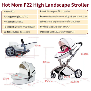 Baby Stroller: Height-Adjustable Seat and Reclining Baby Carriage with Four-Wheel Shock Absorption, Bidirectional, Elevated View, Stylish Stroller