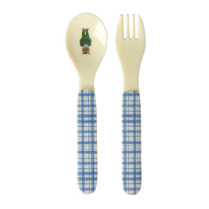 Baby Spoon and Fork - Blue - Nathalie Lété Print
