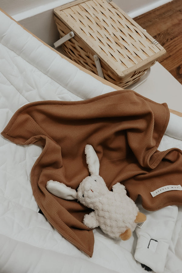 Caramel Waffle Knit Blanket