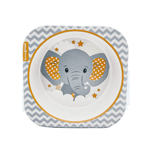 Primo Passi - Bamboo Fiber, Kids Square Bowl, Little Elephant