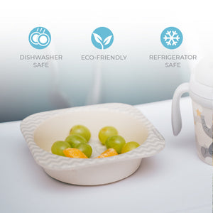 Primo Passi - Bamboo Fiber, Kids Square Bowl, Little Elephant