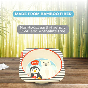 Primo Passi - Bamboo Fiber, Kids Square Bowl, Winter Friends