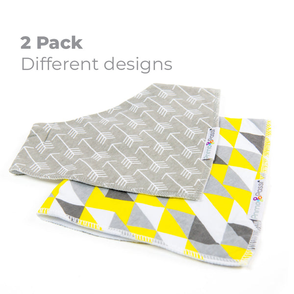 Primo Passi Bandana Bib, Grey & Yellow