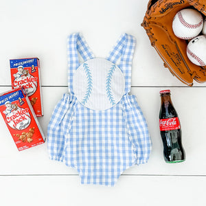 Blue Baseball Sunsuit