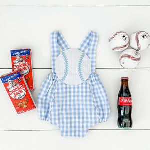 Blue Baseball Sunsuit