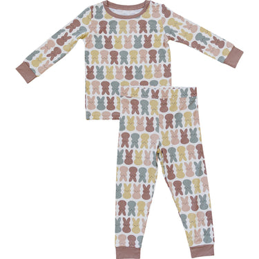 Dusty Rose Peep Bamboo Cozy Set for babies - soft, stylish two-piece outfit perfect for comfort and play.