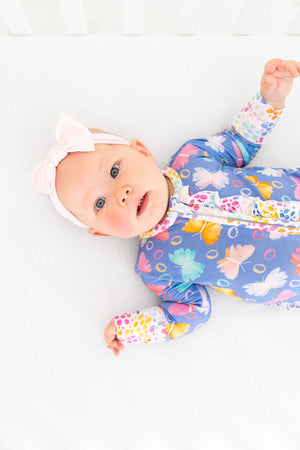 Korrie Butterflies Bamboo Ruffle Convertible Footie