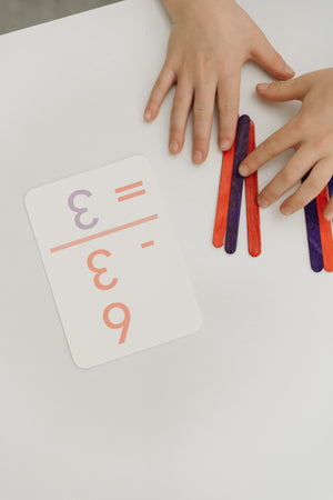 Basic subtraction flashcards for kids, perfect for learning and creative play. Angle 7 view.