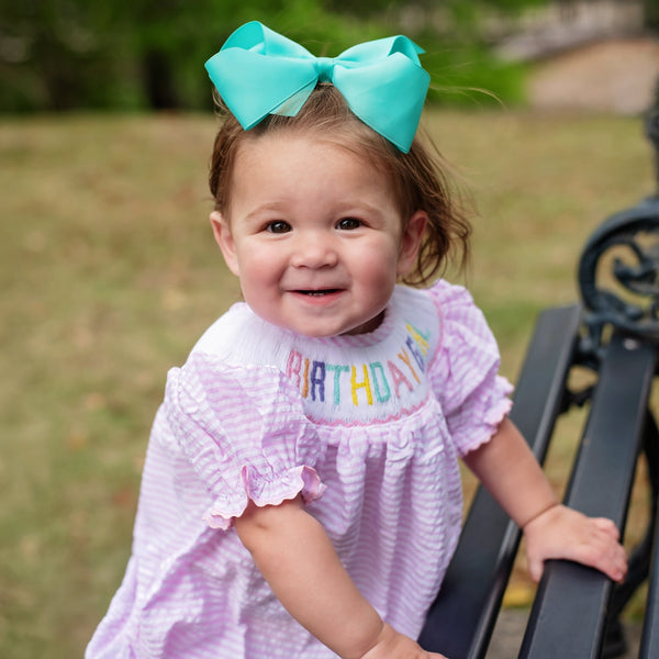 Smocked Birthday Girl Bubble