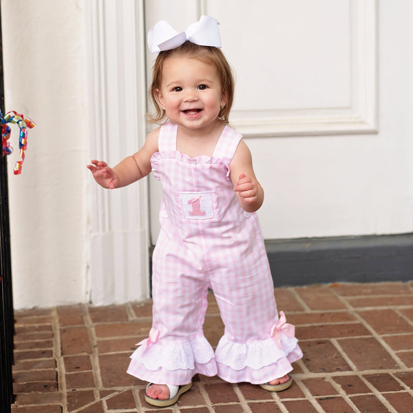 Girls Smocked First Birthday Longall - MOOGCO Baby
