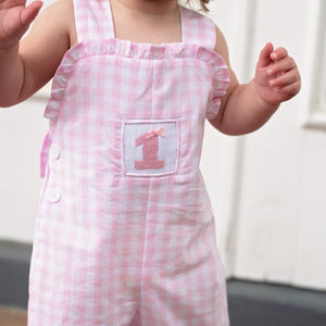 Girls Smocked First Birthday Longall - MOOGCO Baby